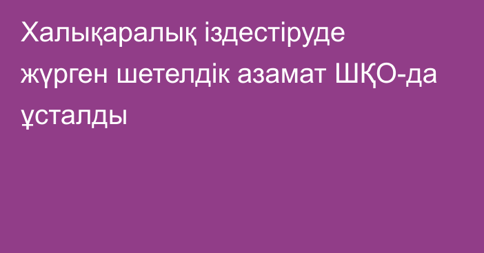 Халықаралық іздестіруде жүрген шетелдік азамат ШҚО-да ұсталды