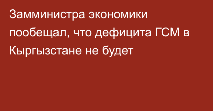 Замминистра экономики пообещал, что дефицита ГСМ в Кыргызстане не будет