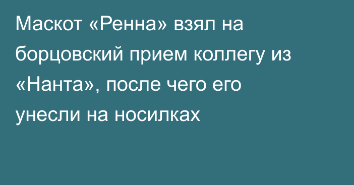 Маскот «Ренна» взял на борцовский прием коллегу из «Нанта», после чего его унесли на носилках