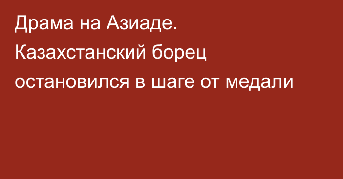 Драма на Азиаде. Казахстанский борец остановился в шаге от медали