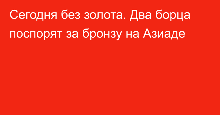 Сегодня без золота. Два борца поспорят за бронзу на Азиаде