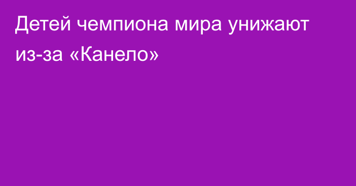 Детей чемпиона мира унижают из-за «Канело»