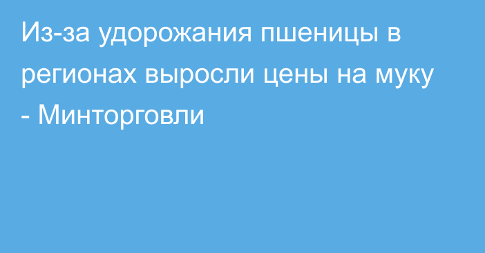 Из-за удорожания пшеницы в регионах выросли цены на муку  - Минторговли