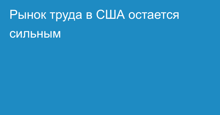 Рынок труда в США остается сильным