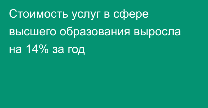 Стоимость услуг в сфере высшего образования выросла на 14% за год