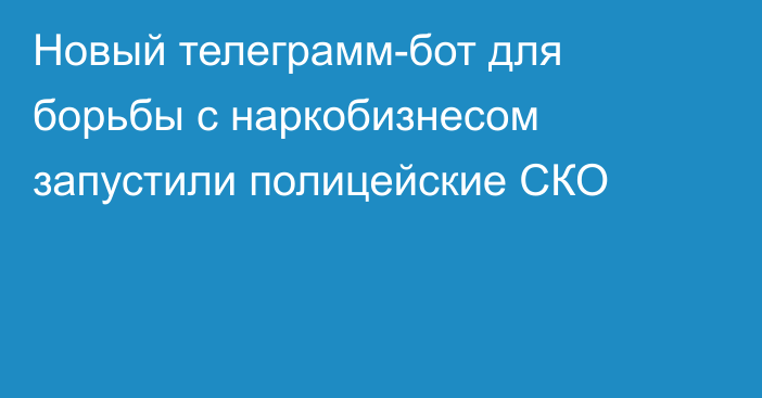 Новый телеграмм-бот для борьбы с наркобизнесом запустили полицейские СКО