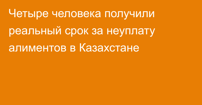 Четыре человека получили реальный срок за неуплату алиментов в Казахстане