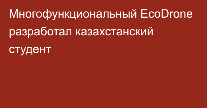 Многофункциональный EcoDrone  разработал казахстанский студент