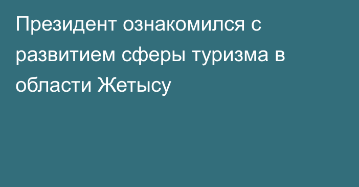 Президент ознакомился с развитием сферы туризма в области Жетысу