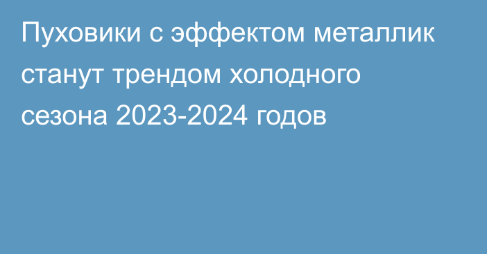 Пуховики с эффектом металлик станут трендом холодного сезона 2023-2024 годов