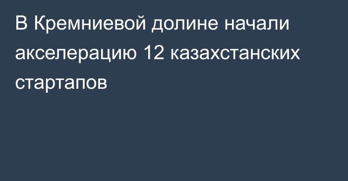 В Кремниевой долине начали акселерацию 12 казахстанских стартапов