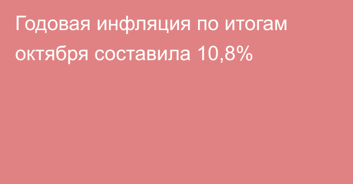 Годовая инфляция по итогам октября составила 10,8%