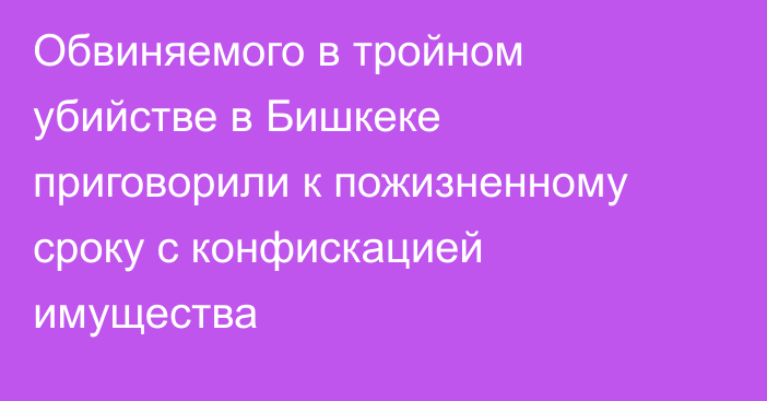 Обвиняемого в тройном убийстве в Бишкеке приговорили к пожизненному сроку с конфискацией имущества