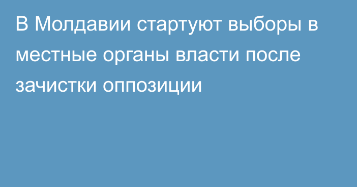 В Молдавии стартуют выборы в местные органы власти после зачистки оппозиции