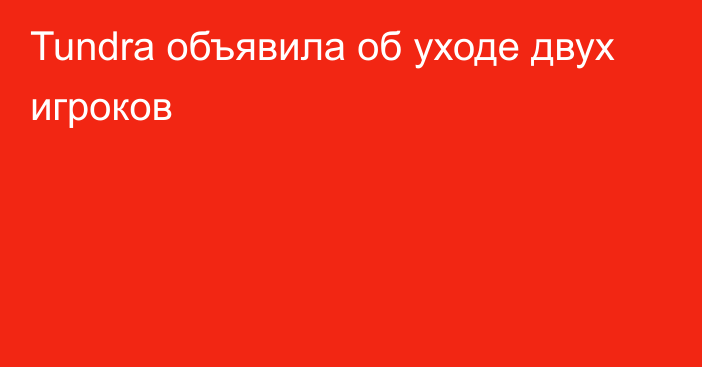 Tundra объявила об уходе двух игроков