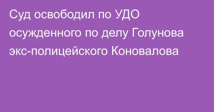 Суд освободил по УДО осужденного по делу Голунова экс-полицейского Коновалова