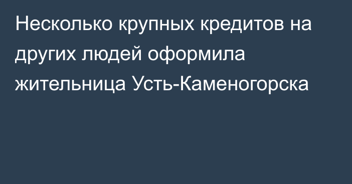 Несколько крупных кредитов на других людей оформила жительница Усть-Каменогорска