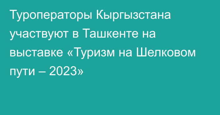 Туроператоры Кыргызстана участвуют в Ташкенте на выставке «Туризм на Шелковом пути – 2023»