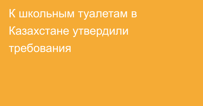 К школьным туалетам в Казахстане утвердили требования