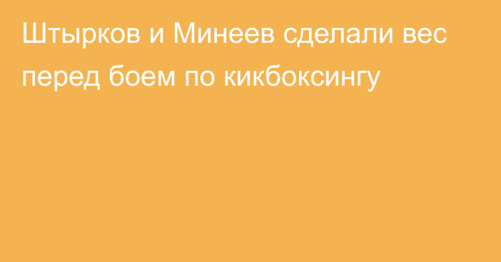 Штырков и Минеев сделали вес перед боем по кикбоксингу