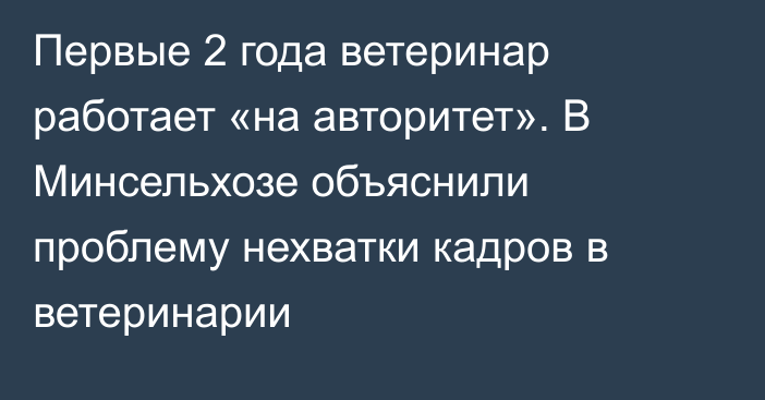 Первые 2 года ветеринар работает «на авторитет». В Минсельхозе объяснили проблему нехватки кадров в ветеринарии