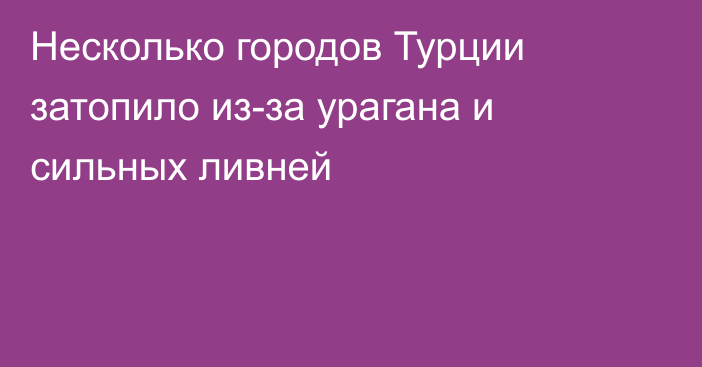 Несколько городов Турции затопило из-за урагана и сильных ливней