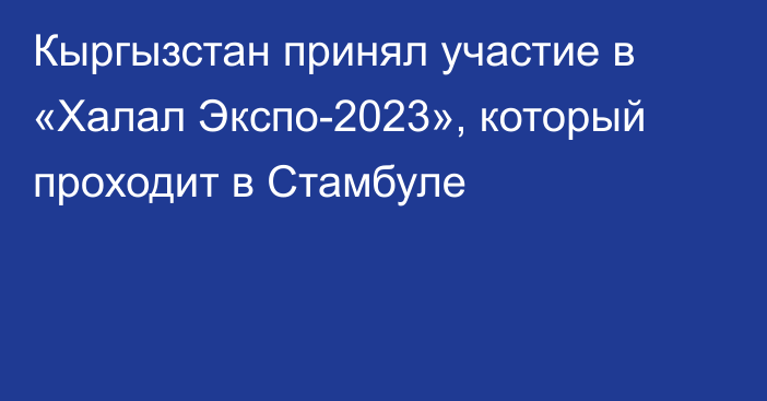 Кыргызстан принял участие в «Халал Экспо-2023», который проходит в Стамбуле