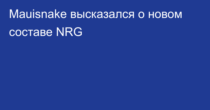 Mauisnake высказался о новом составе NRG