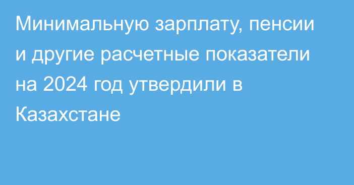 Минимальную зарплату, пенсии и другие расчетные показатели на 2024 год утвердили в Казахстане