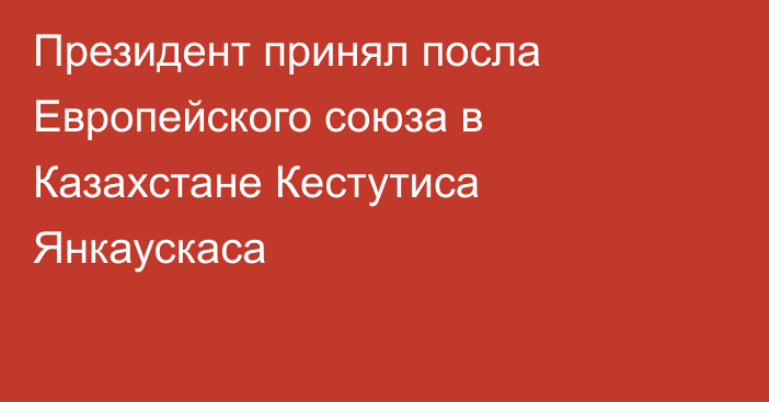 Президент принял посла Европейского союза в Казахстане Кестутиса Янкаускаса