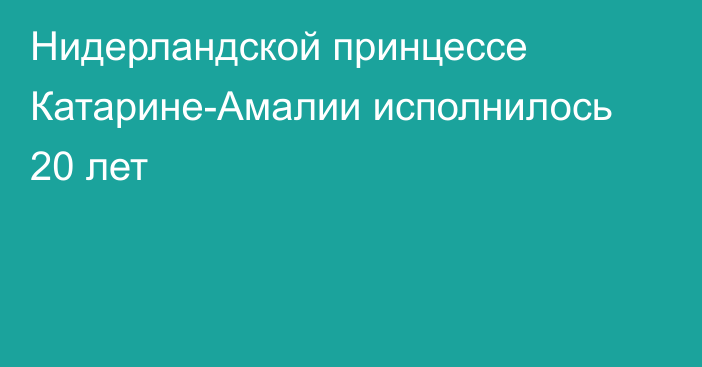 Нидерландской принцессе Катарине-Амалии исполнилось 20 лет