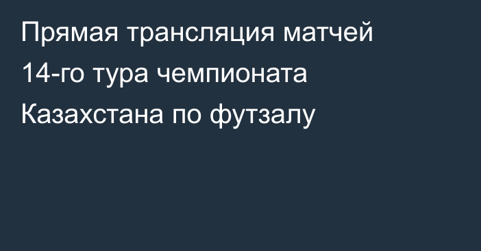 Прямая трансляция матчей 14-го тура чемпионата Казахстана по футзалу