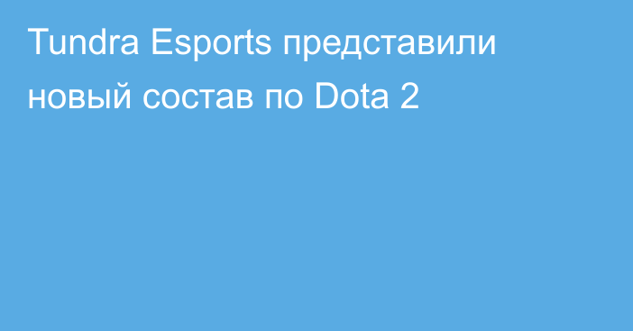 Tundra Esports представили новый состав по Dota 2