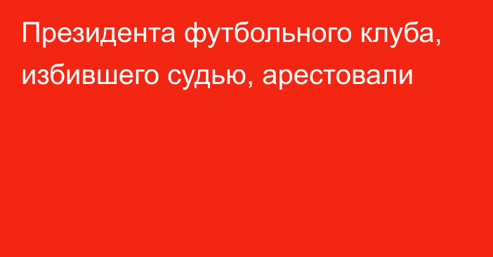 Президента футбольного клуба, избившего судью, арестовали