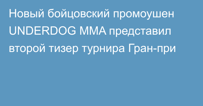 Новый бойцовский промоушен UNDERDOG MMA представил второй тизер турнира Гран-при