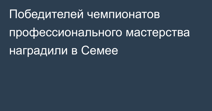 Победителей чемпионатов профессионального мастерства наградили в Семее