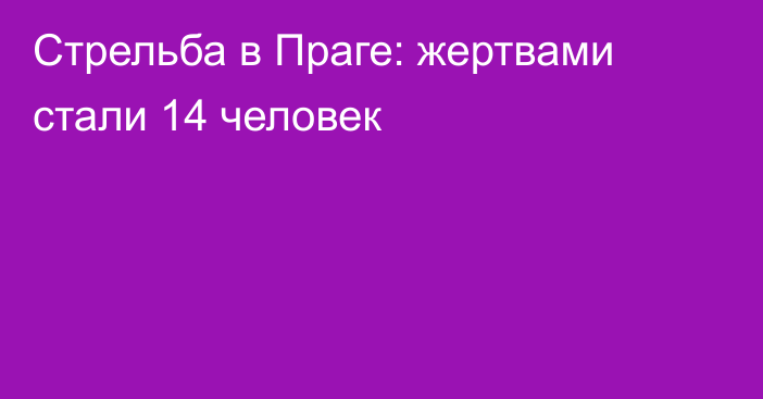 Стрельба в Праге: жертвами стали 14 человек