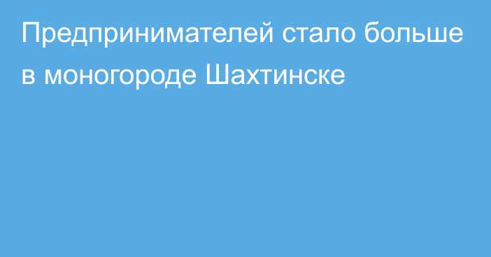 Предпринимателей стало больше в моногороде Шахтинске