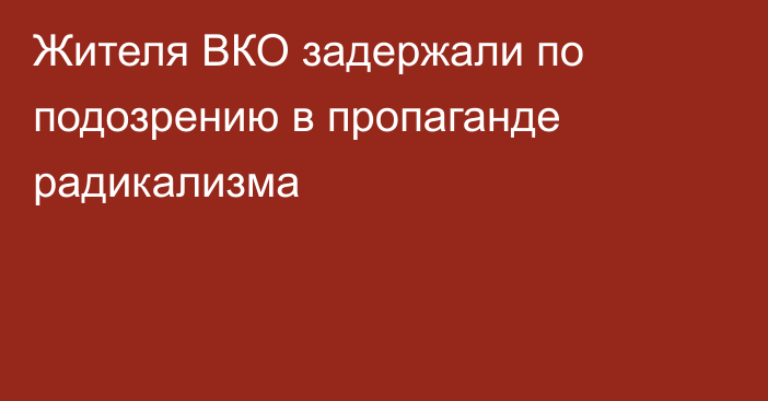 Жителя ВКО задержали по подозрению в пропаганде радикализма