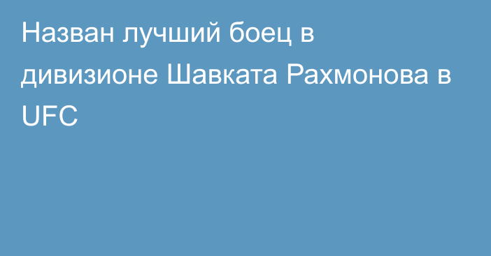 Назван лучший боец в дивизионе Шавката Рахмонова в UFC