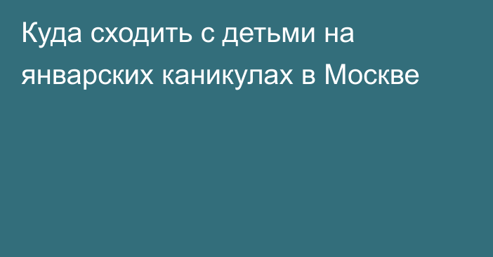 Куда сходить с детьми на январских каникулах в Москве