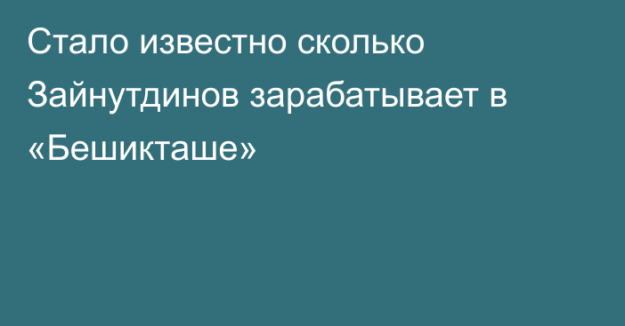 Стало известно сколько Зайнутдинов зарабатывает в «Бешикташе»