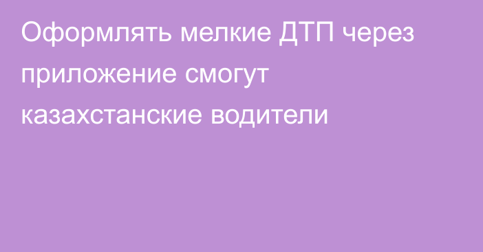 Оформлять мелкие ДТП через приложение смогут казахстанские водители