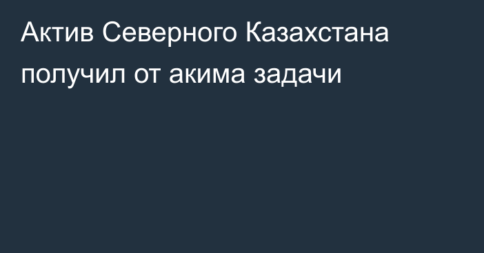 Актив Северного Казахстана получил от акима задачи