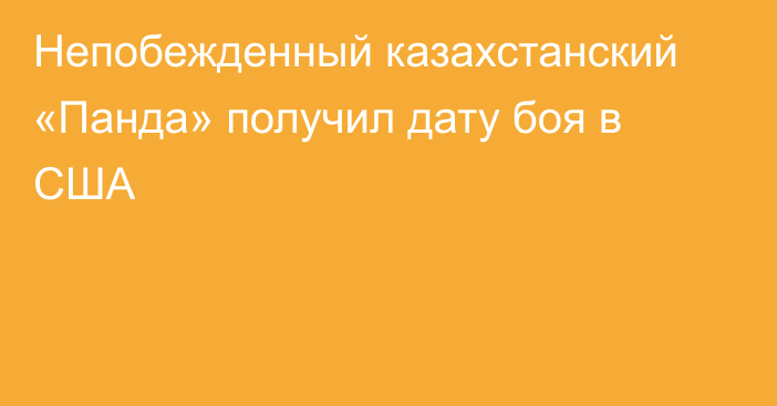 Непобежденный казахстанский «Панда» получил дату боя в США