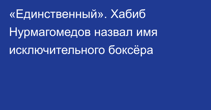 «Единственный». Хабиб Нурмагомедов назвал имя исключительного боксёра