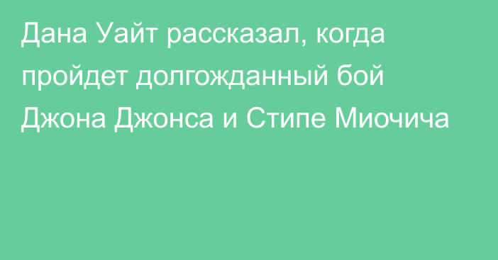 Дана Уайт рассказал, когда пройдет долгожданный бой Джона Джонса и Стипе Миочича