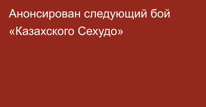 Анонсирован следующий бой «Казахского Сехудо»