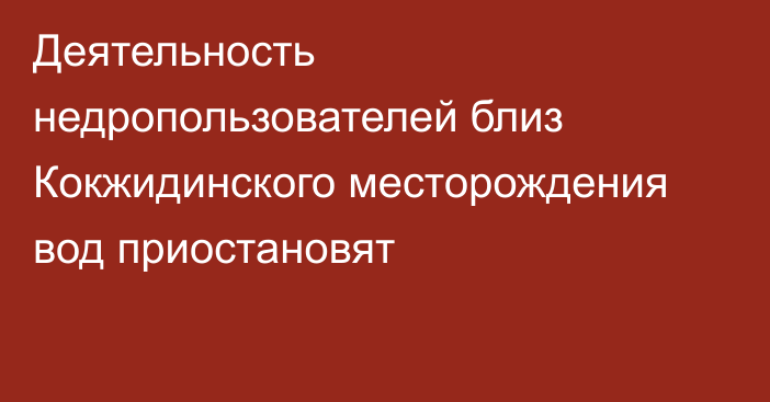 Деятельность недропользователей близ Кокжидинского месторождения вод приостановят