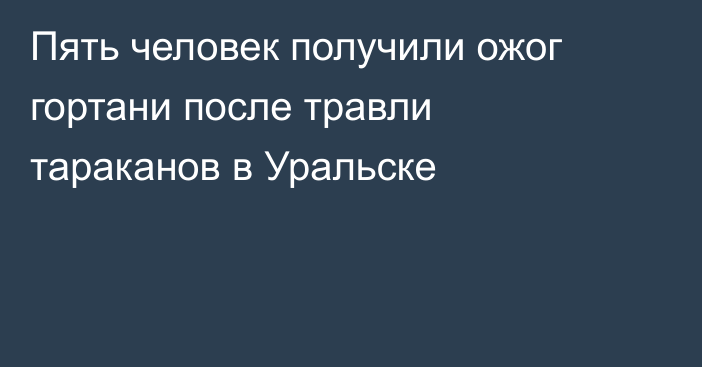 Пять человек получили ожог гортани после травли тараканов в Уральске